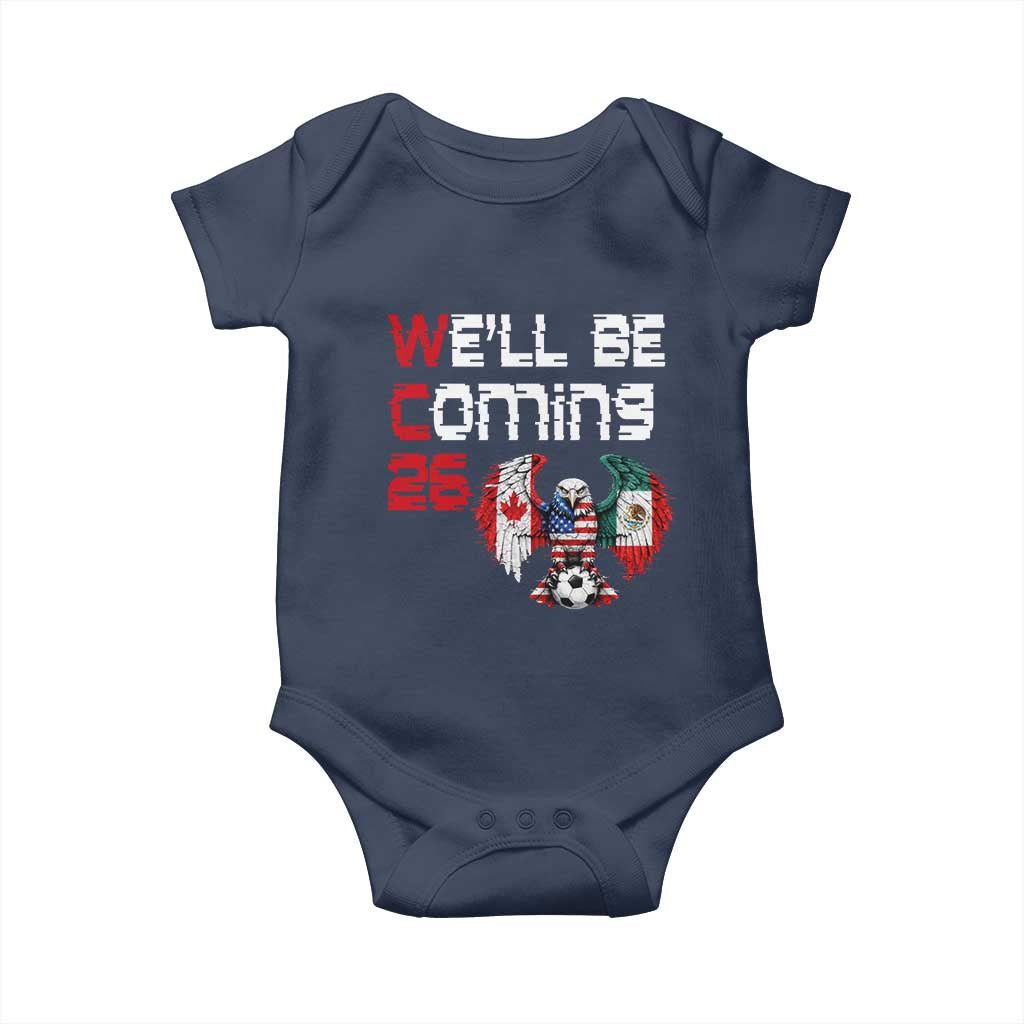 Glitched North America Eagle Soccer Baby Onesie We Will Be Coming 26
