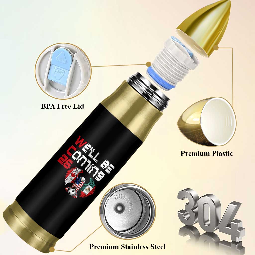 Glitched North America Eagle Soccer Bullet Tumbler We Will Be Coming 26