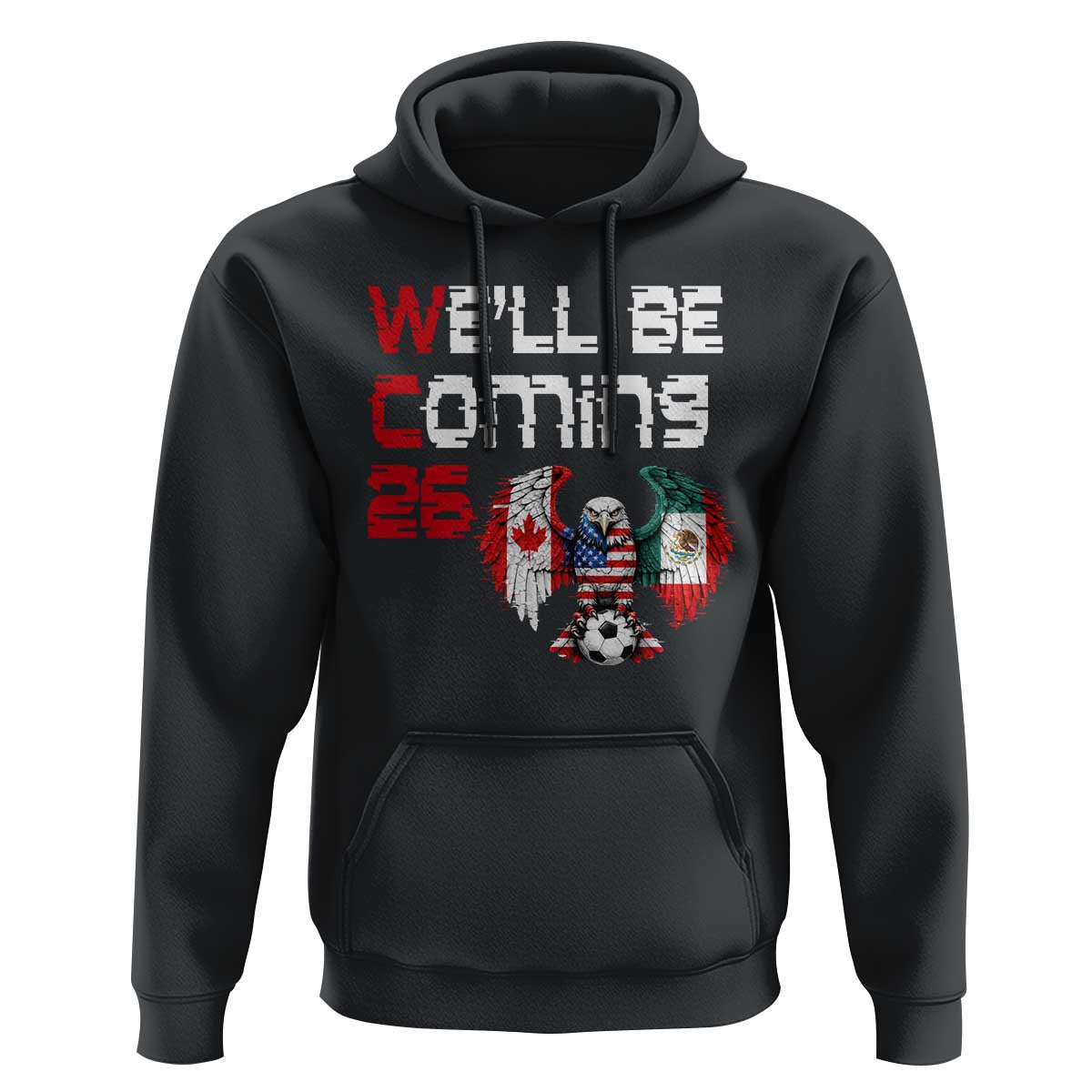 Glitched North America Eagle Soccer Hoodie We Will Be Coming 26