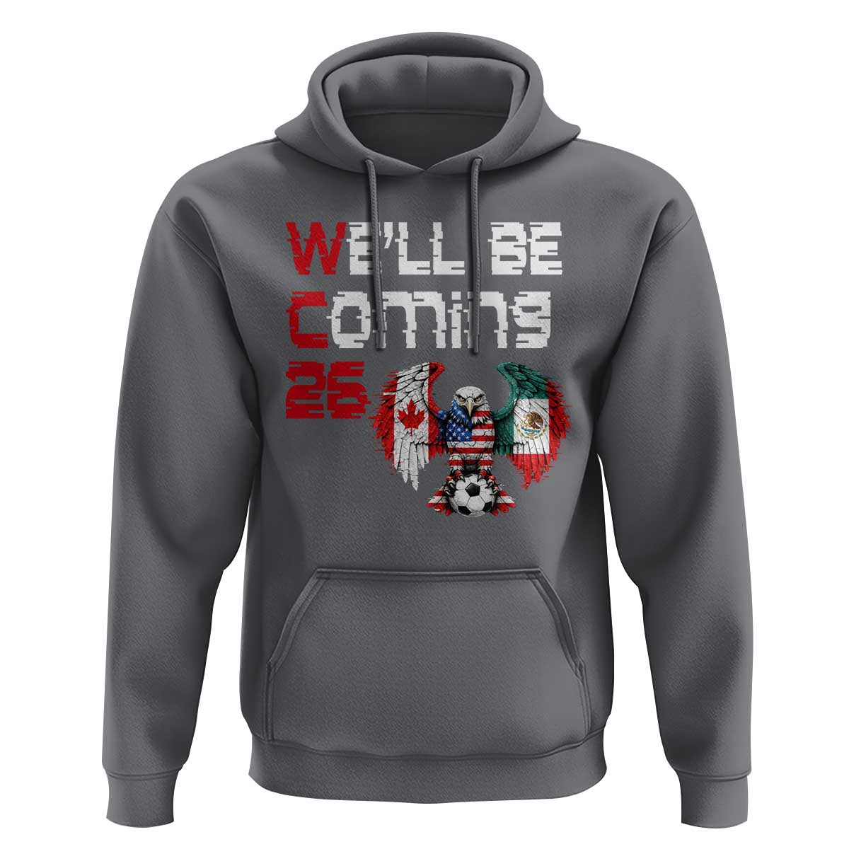 Glitched North America Eagle Soccer Hoodie We Will Be Coming 26