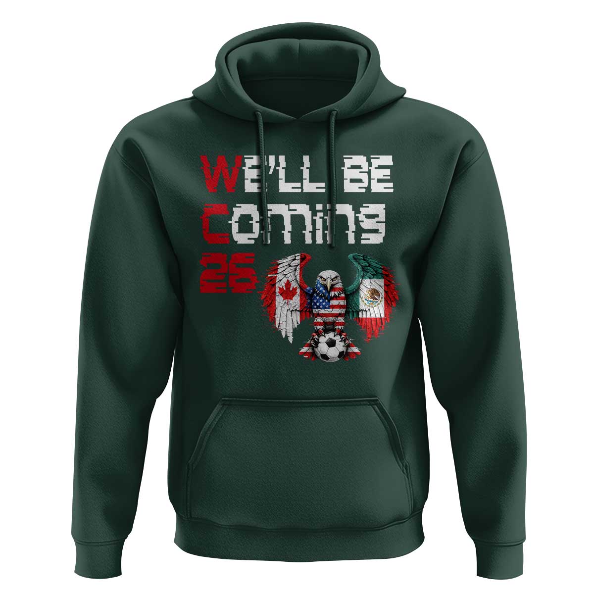Glitched North America Eagle Soccer Hoodie We Will Be Coming 26
