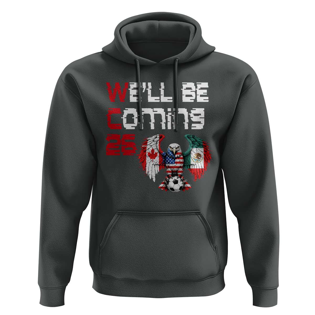 Glitched North America Eagle Soccer Hoodie We Will Be Coming 26