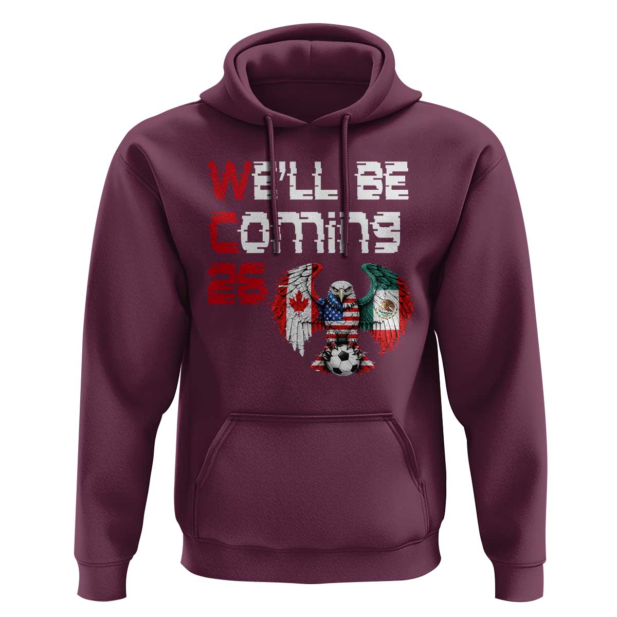 Glitched North America Eagle Soccer Hoodie We Will Be Coming 26