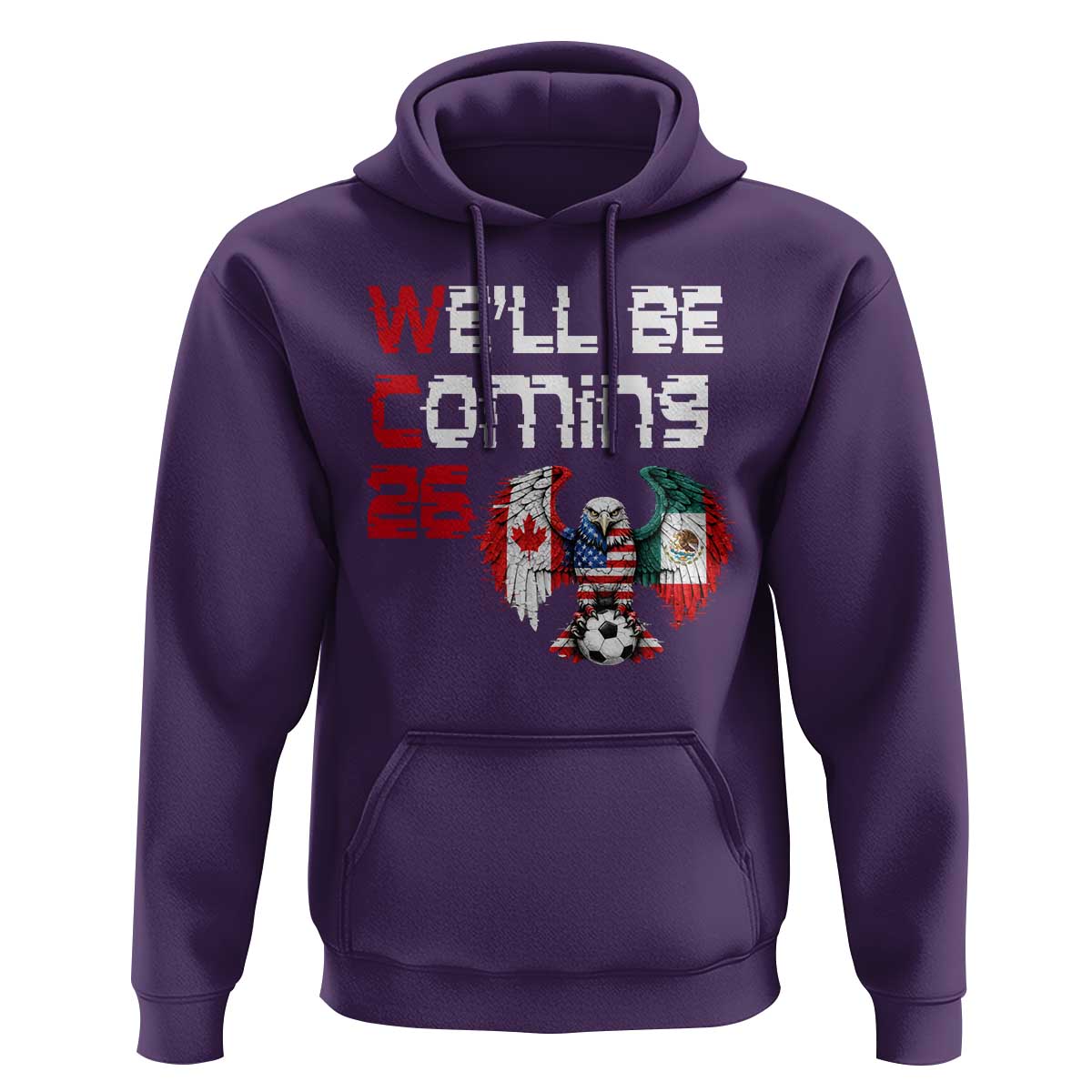Glitched North America Eagle Soccer Hoodie We Will Be Coming 26