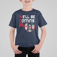 Glitched North America Eagle Soccer T Shirt For Kid We Will Be Coming 26