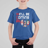 Glitched North America Eagle Soccer T Shirt For Kid We Will Be Coming 26