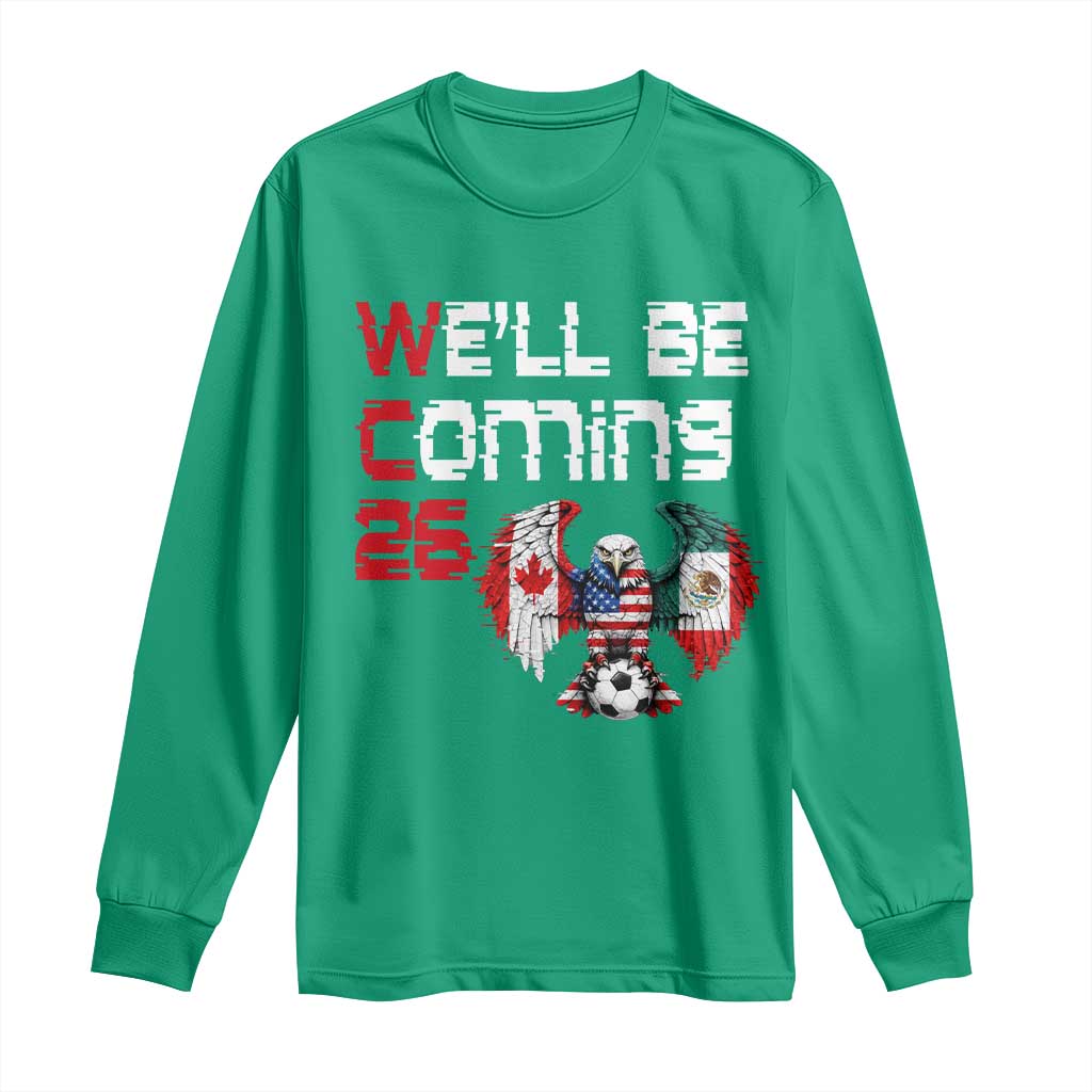 Glitched North America Eagle Soccer Long Sleeve Shirt We Will Be Coming 26