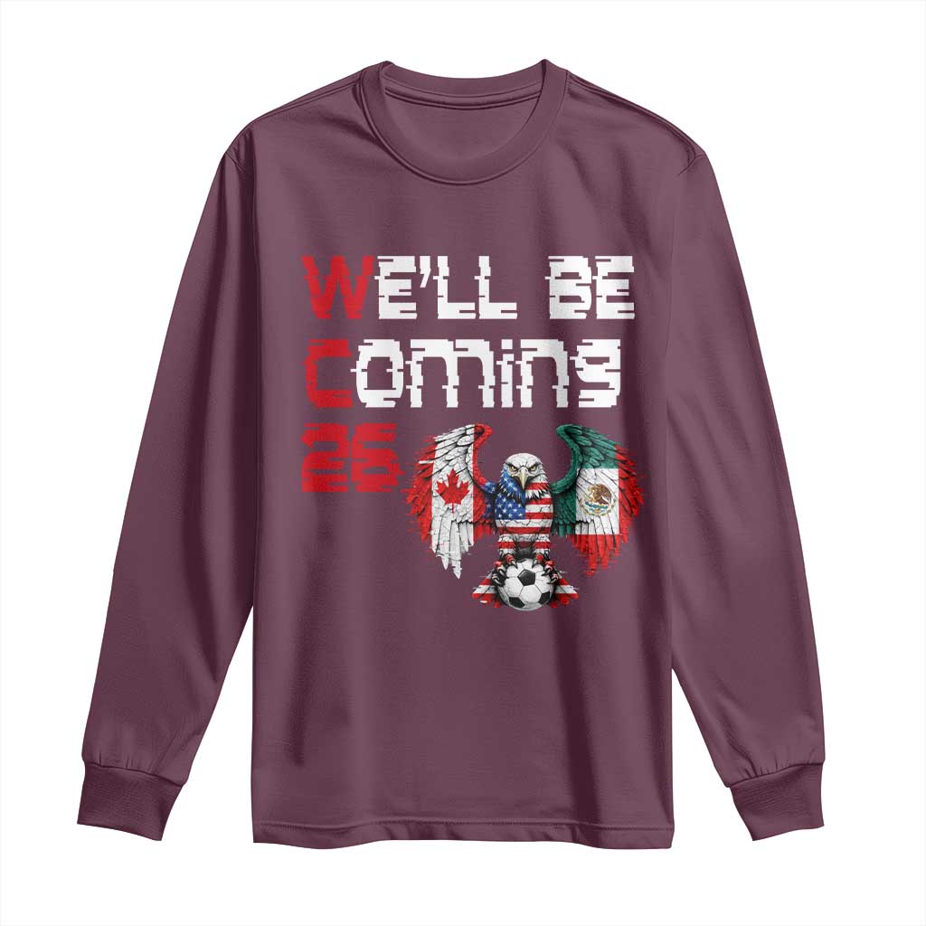 Glitched North America Eagle Soccer Long Sleeve Shirt We Will Be Coming 26