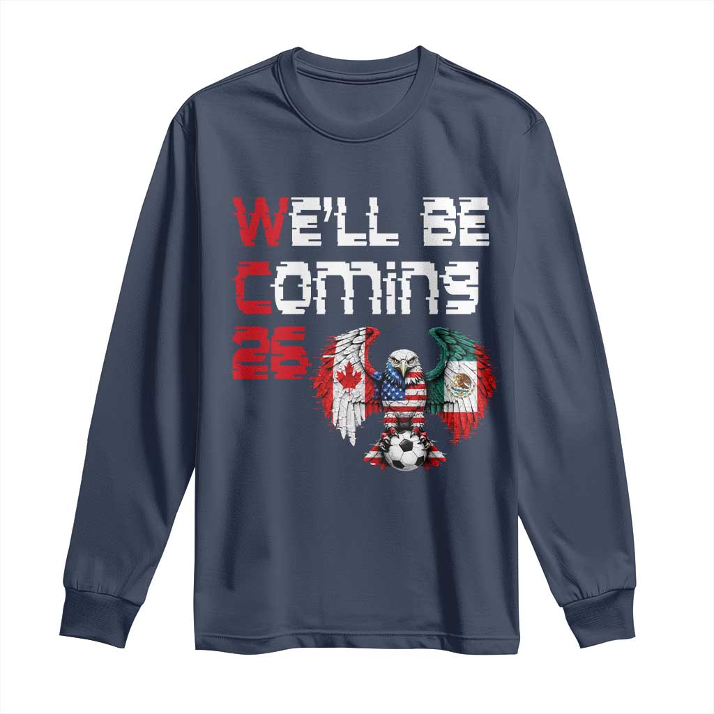 Glitched North America Eagle Soccer Long Sleeve Shirt We Will Be Coming 26