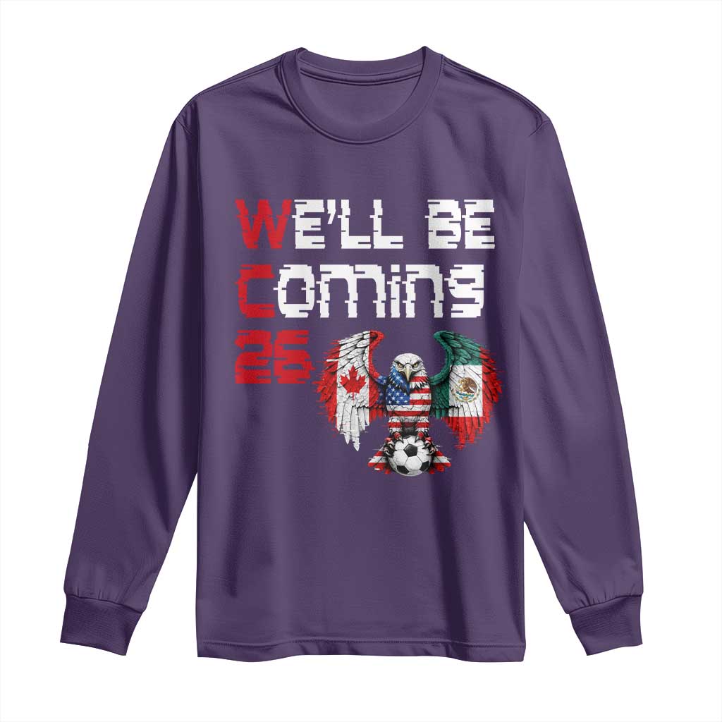 Glitched North America Eagle Soccer Long Sleeve Shirt We Will Be Coming 26