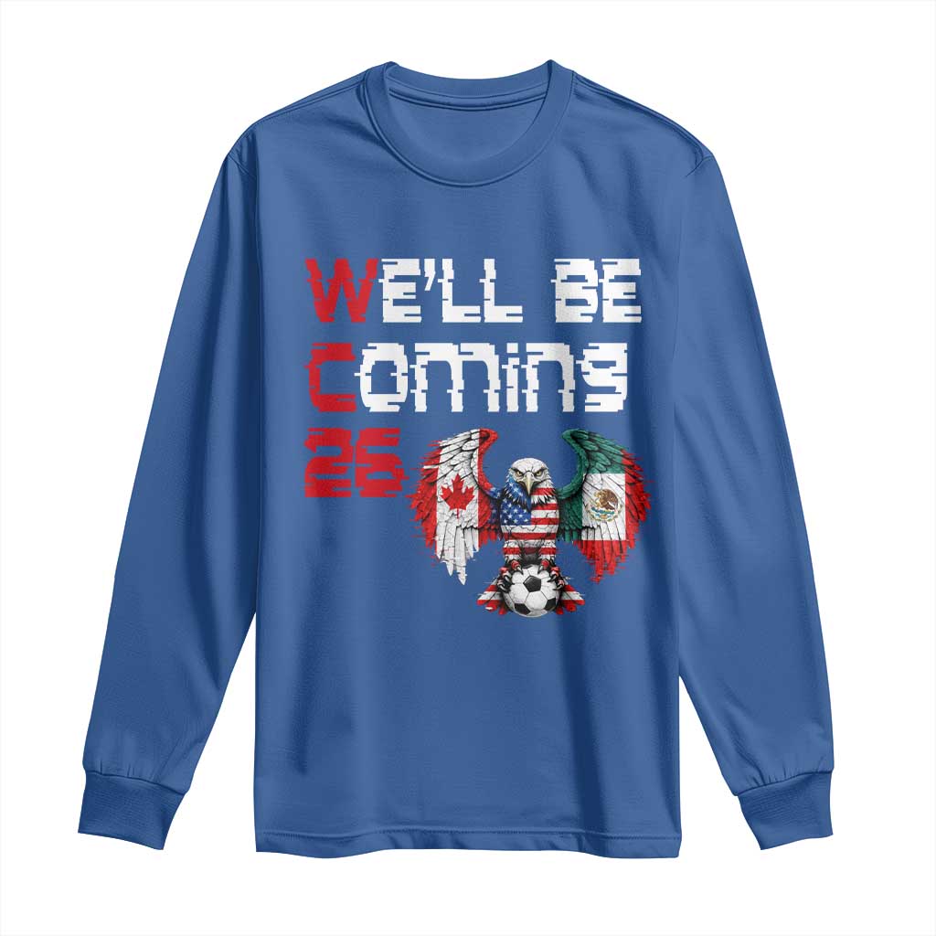 Glitched North America Eagle Soccer Long Sleeve Shirt We Will Be Coming 26