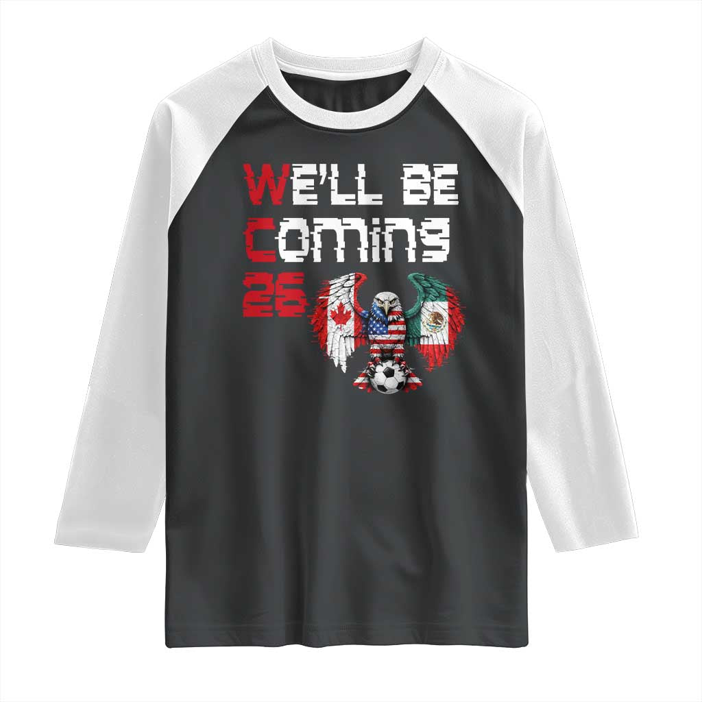Glitched North America Eagle Soccer Raglan Shirt We Will Be Coming 26