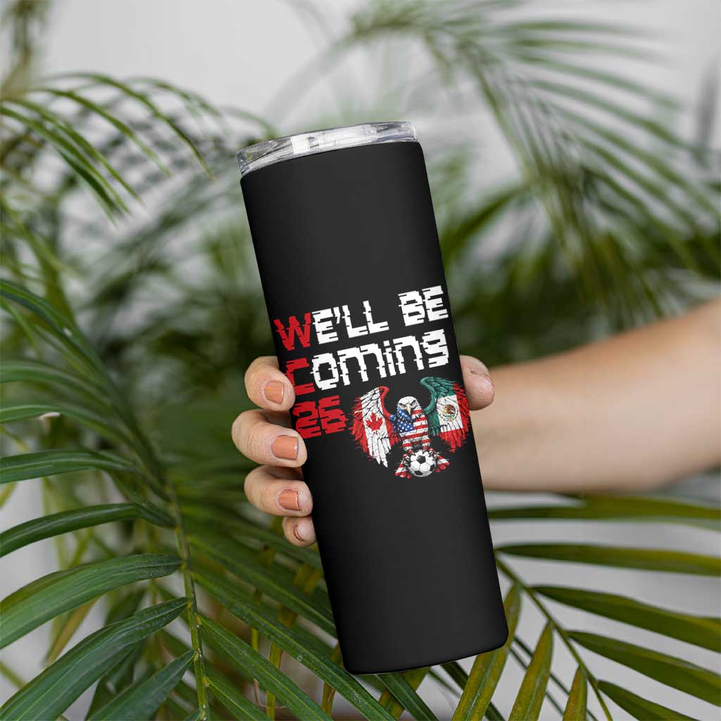 Glitched North America Eagle Soccer Skinny Tumbler We Will Be Coming 26
