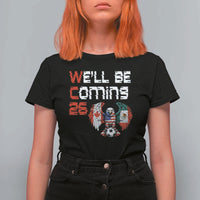 Glitched North America Eagle Soccer T Shirt For Women We Will Be Coming 26