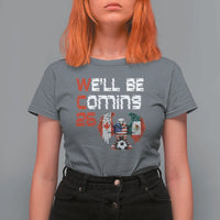 Glitched North America Eagle Soccer T Shirt For Women We Will Be Coming 26