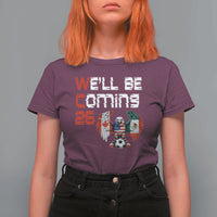 Glitched North America Eagle Soccer T Shirt For Women We Will Be Coming 26