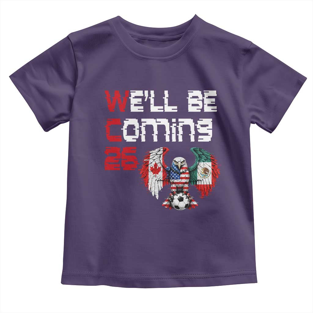 Glitched North America Eagle Soccer Toddler T Shirt We Will Be Coming 26