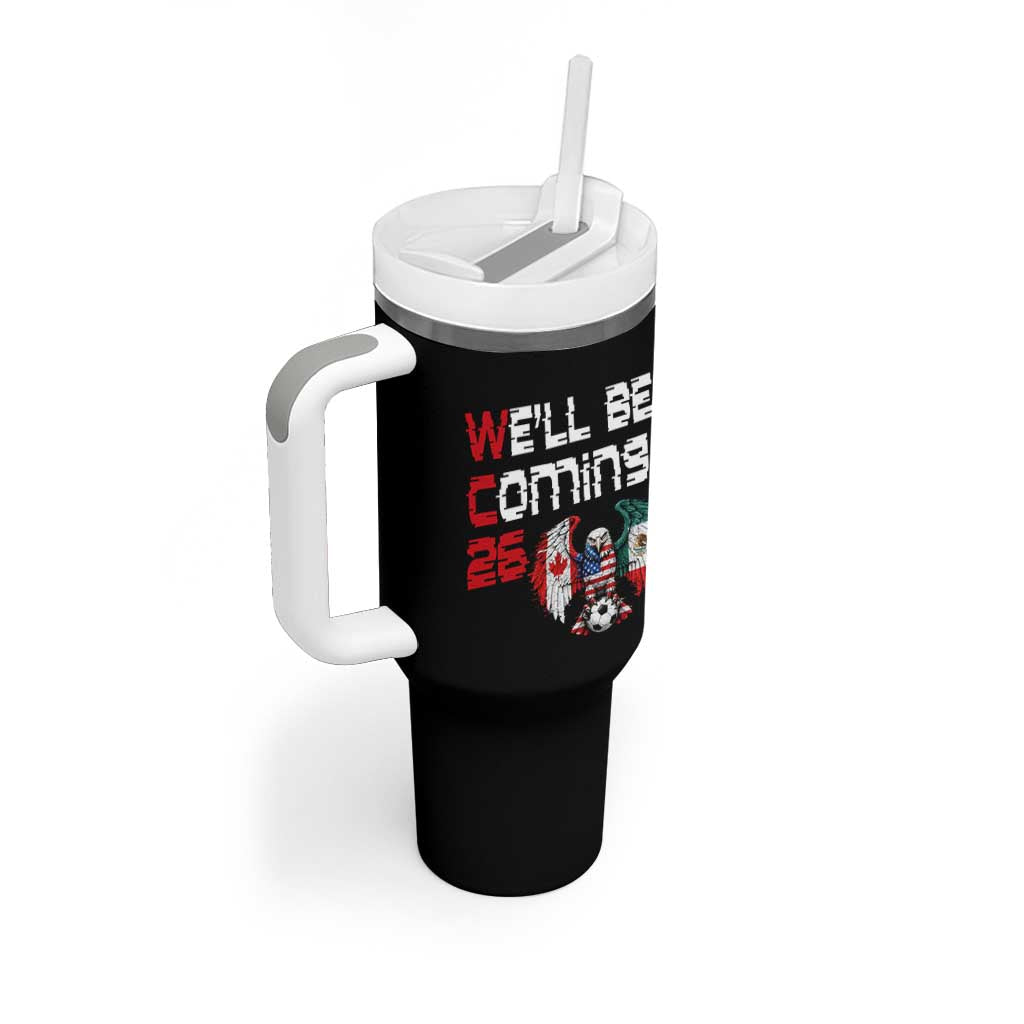 Glitched North America Eagle Soccer Tumbler With Handle We Will Be Coming 26