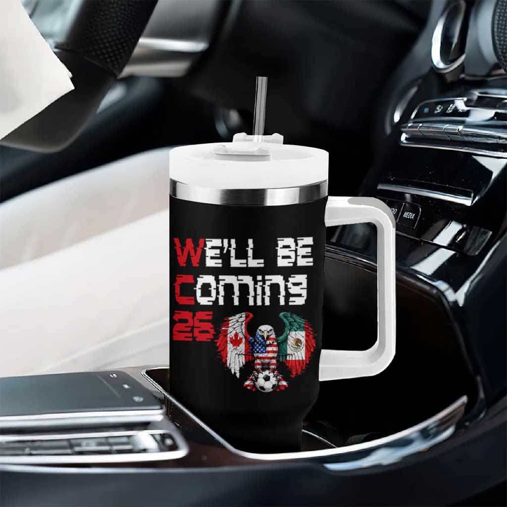 Glitched North America Eagle Soccer Tumbler With Handle We Will Be Coming 26