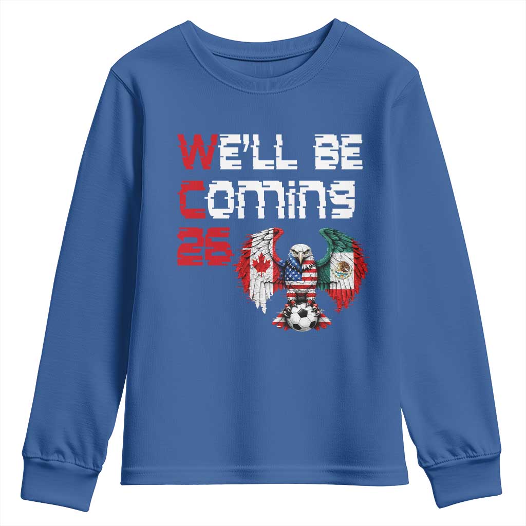 Glitched North America Eagle Soccer Youth Sweatshirt We Will Be Coming 26