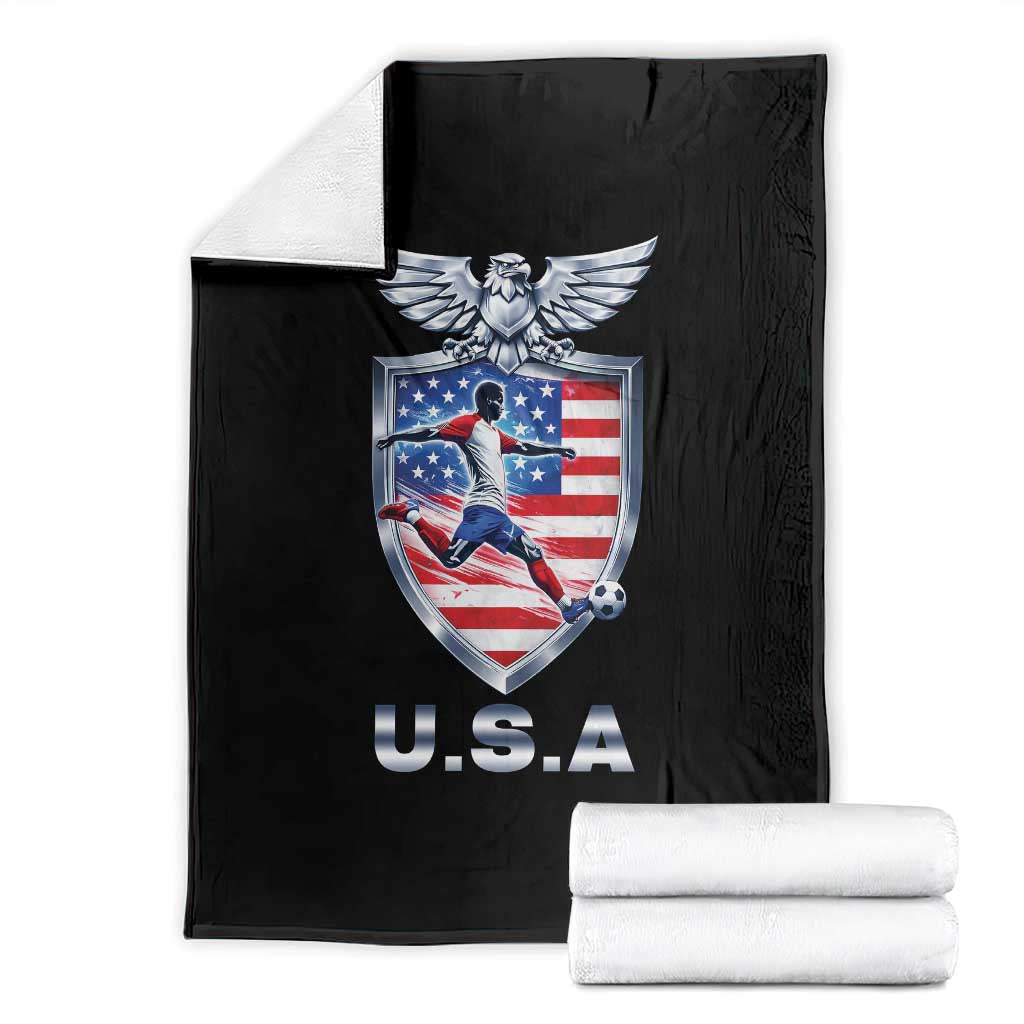 USA 2026 Soccer Player Throw Blanket United States Team Pride