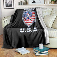 USA 2026 Soccer Player Throw Blanket United States Team Pride