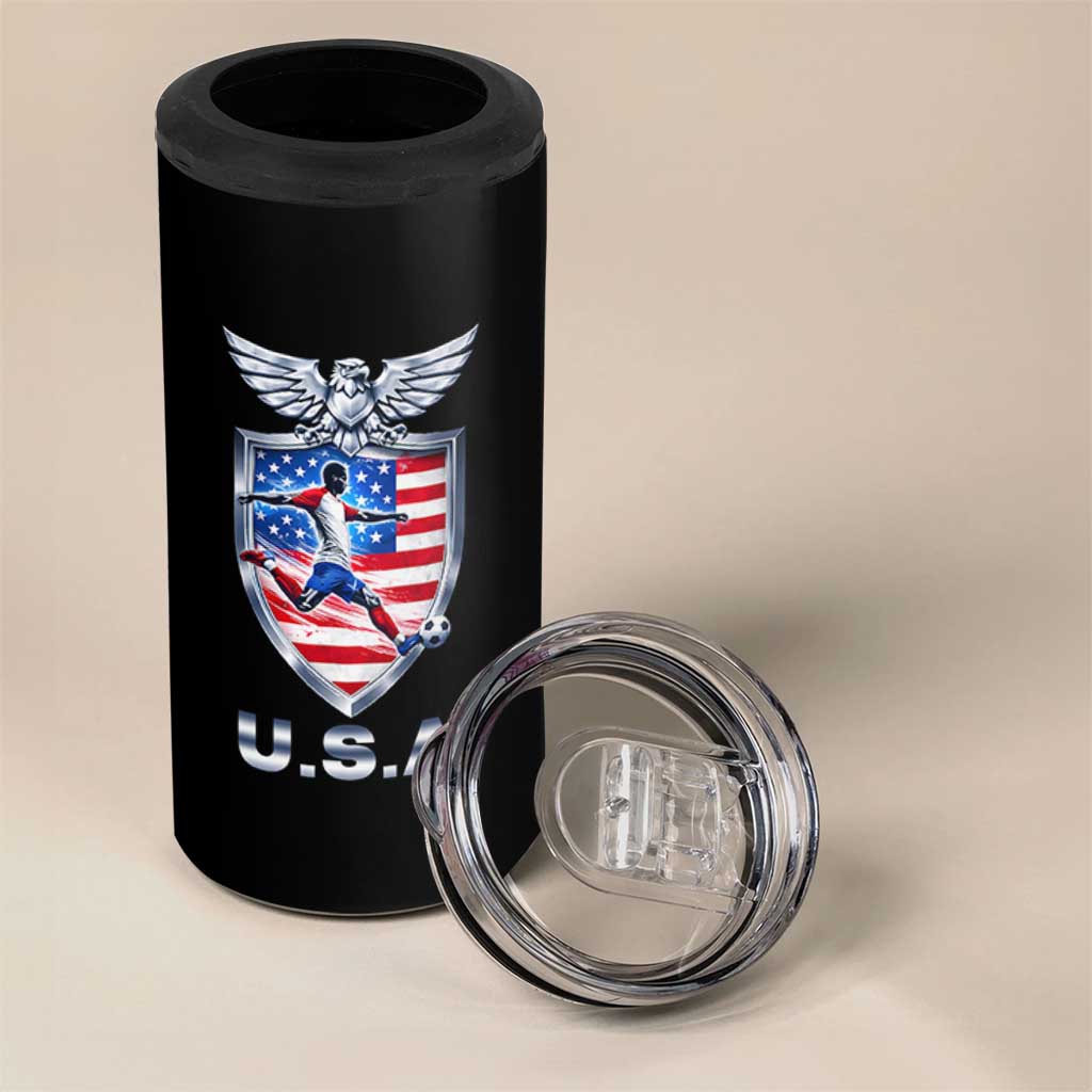 USA 2026 Soccer Player 4 in 1 Can Cooler Tumbler United States Team Pride