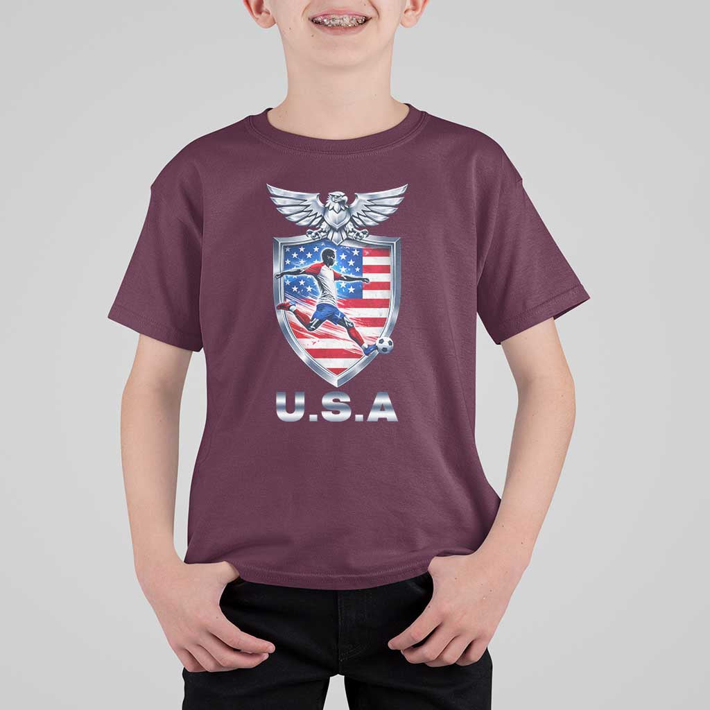 USA 2026 Soccer Player T Shirt For Kid United States Team Pride