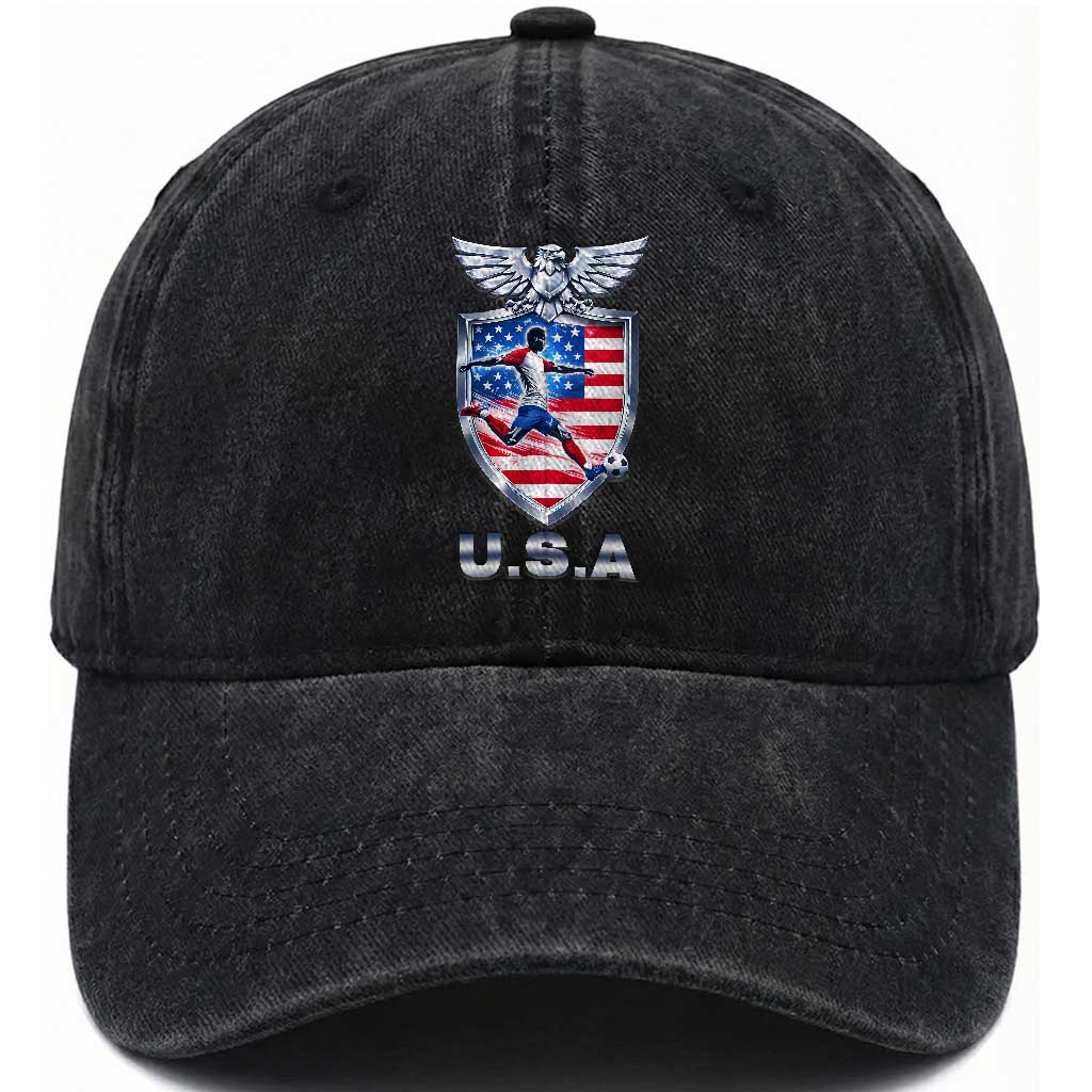 USA 2026 Soccer Player Washed Cotton Baseball Cap United States Team Pride
