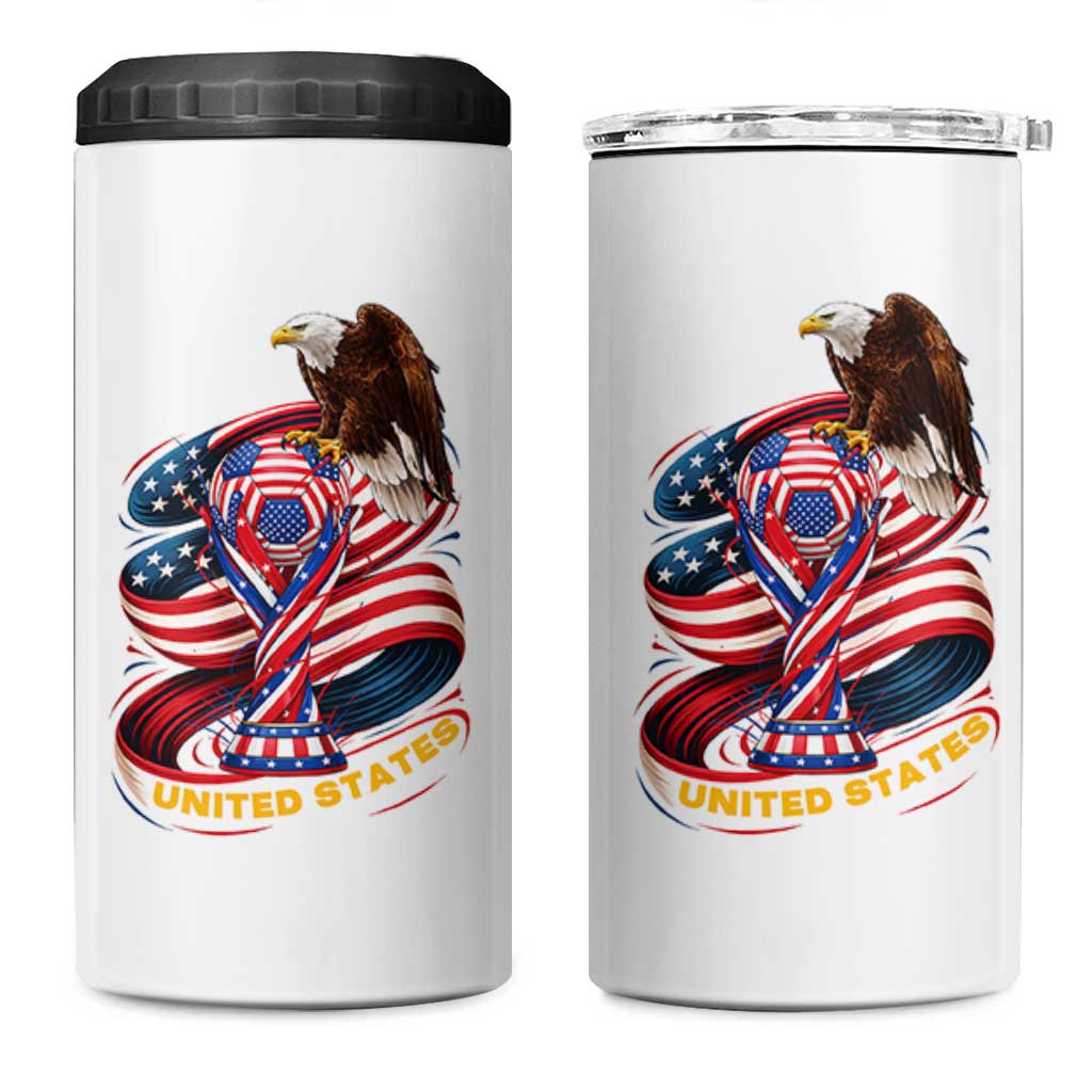 United States Sport USA Team 2026 4 in 1 Can Cooler Tumbler American Soccer Fans Gift