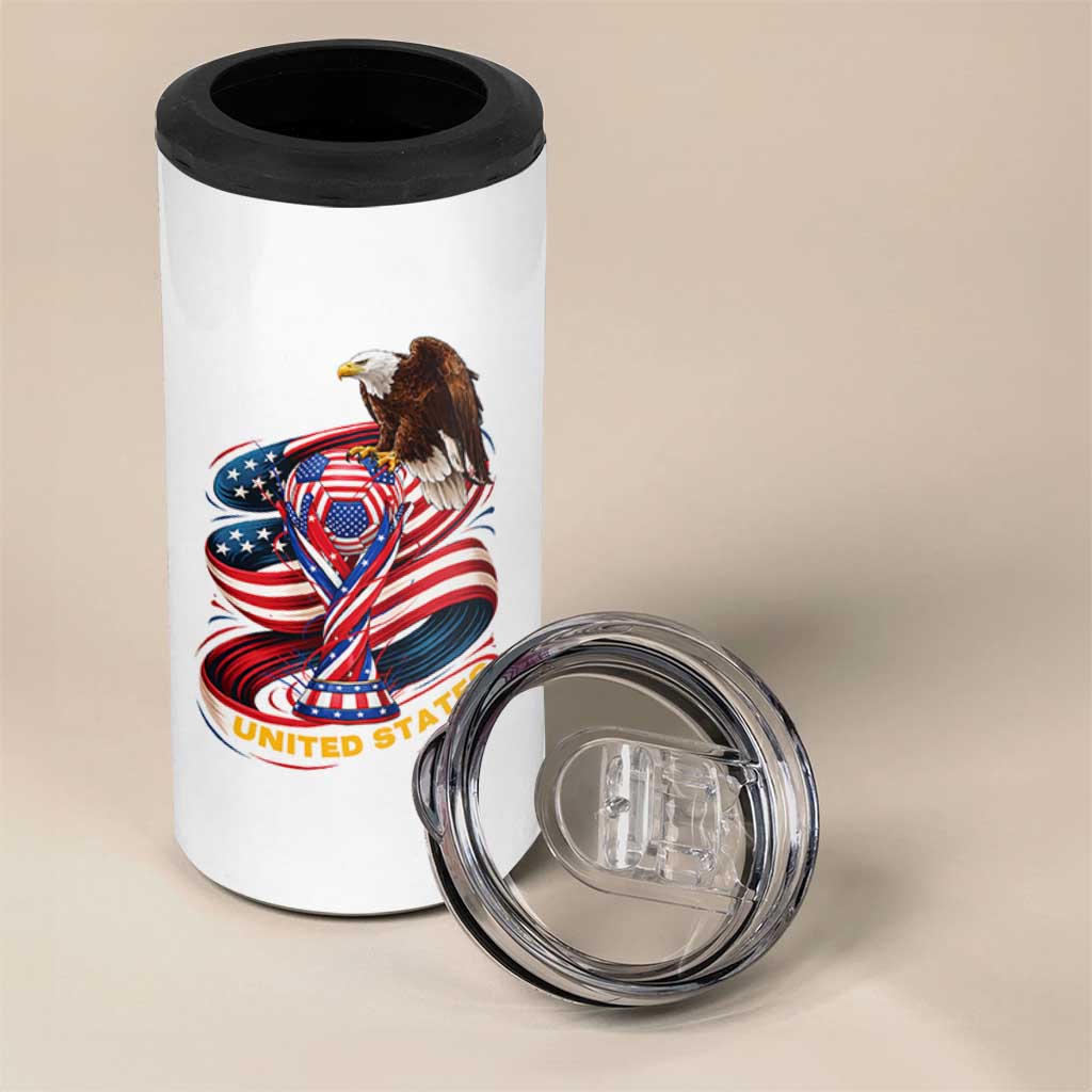United States Sport USA Team 2026 4 in 1 Can Cooler Tumbler American Soccer Fans Gift