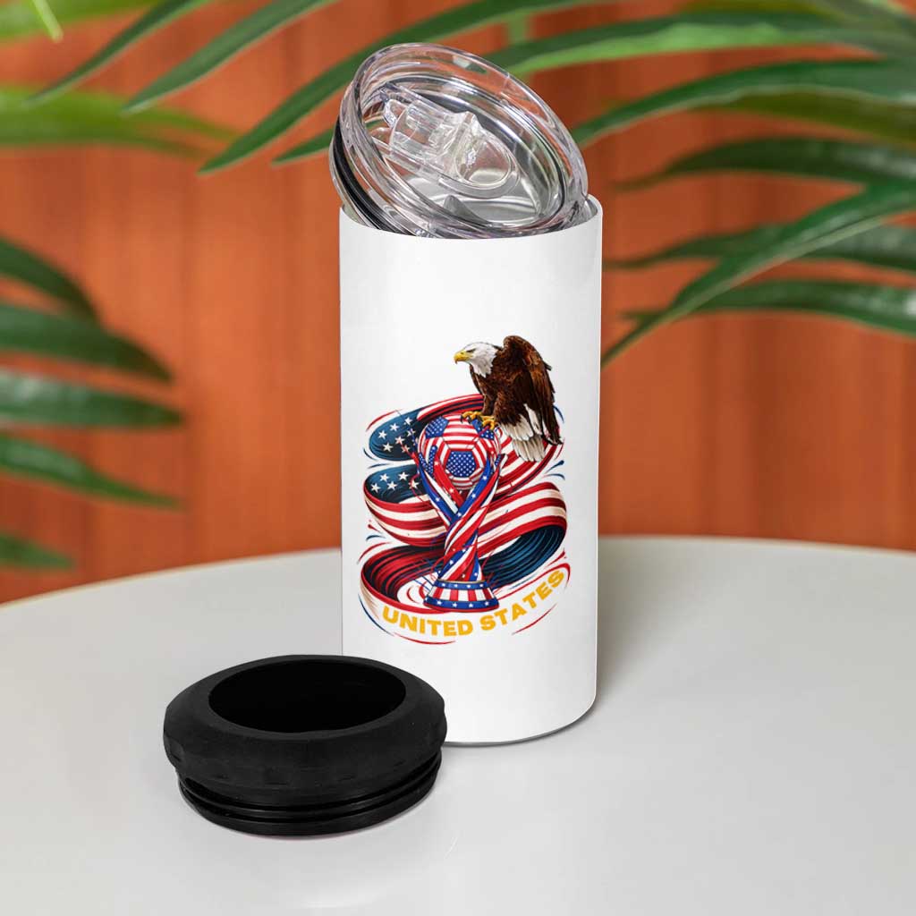 United States Sport USA Team 2026 4 in 1 Can Cooler Tumbler American Soccer Fans Gift