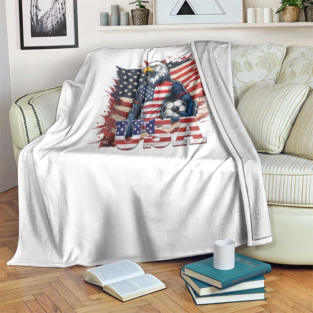 American Eagle And Soccer USA 2026 Supporter Throw Blanket