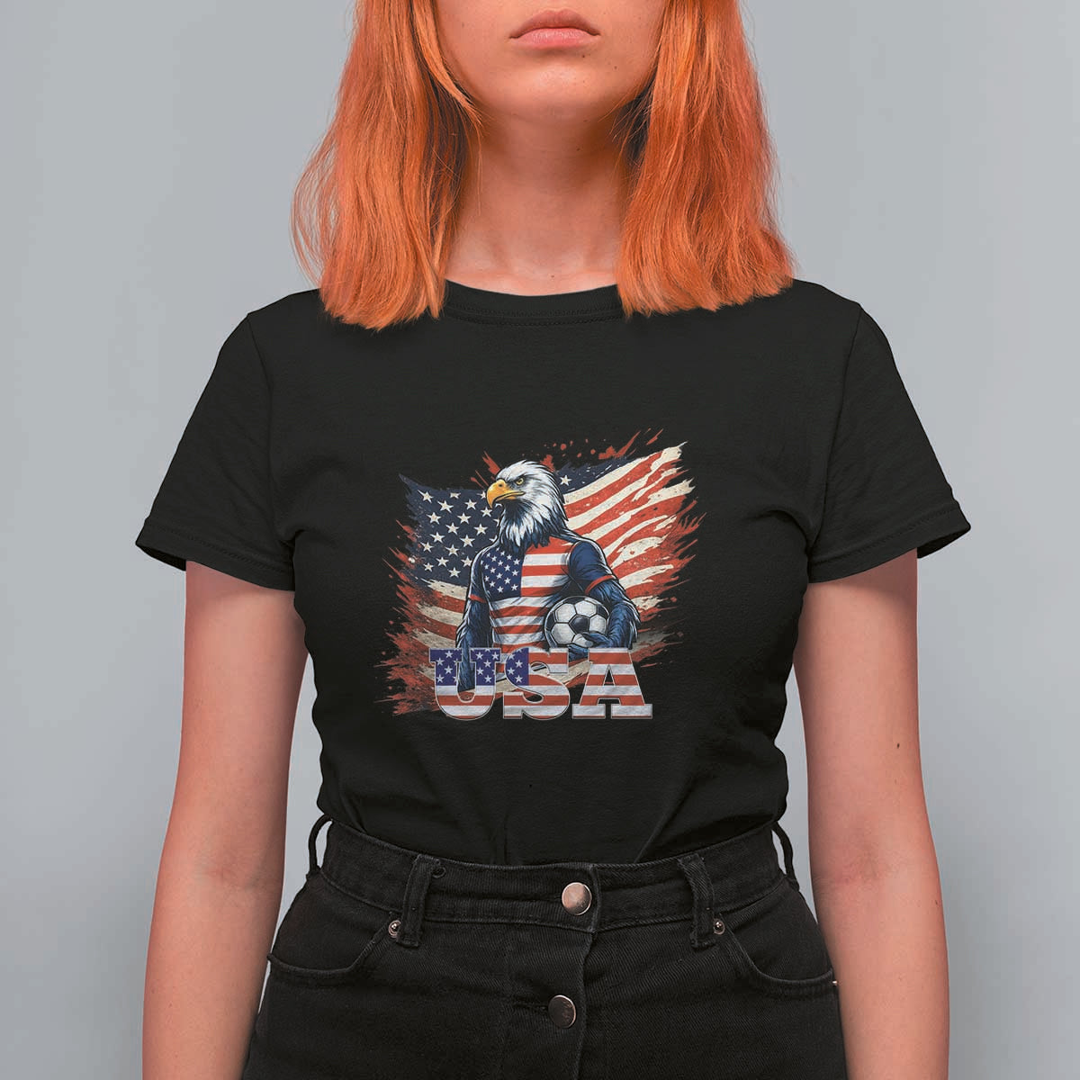 American Eagle And Soccer USA 2026 Supporter T Shirt For Women