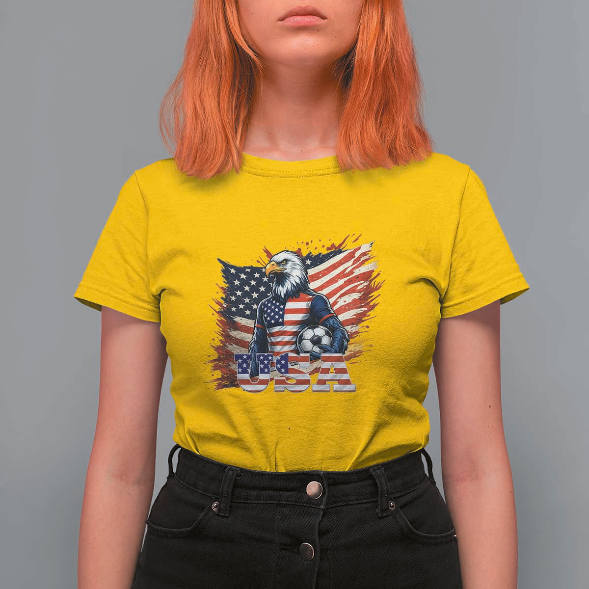 American Eagle And Soccer USA 2026 Supporter T Shirt For Women
