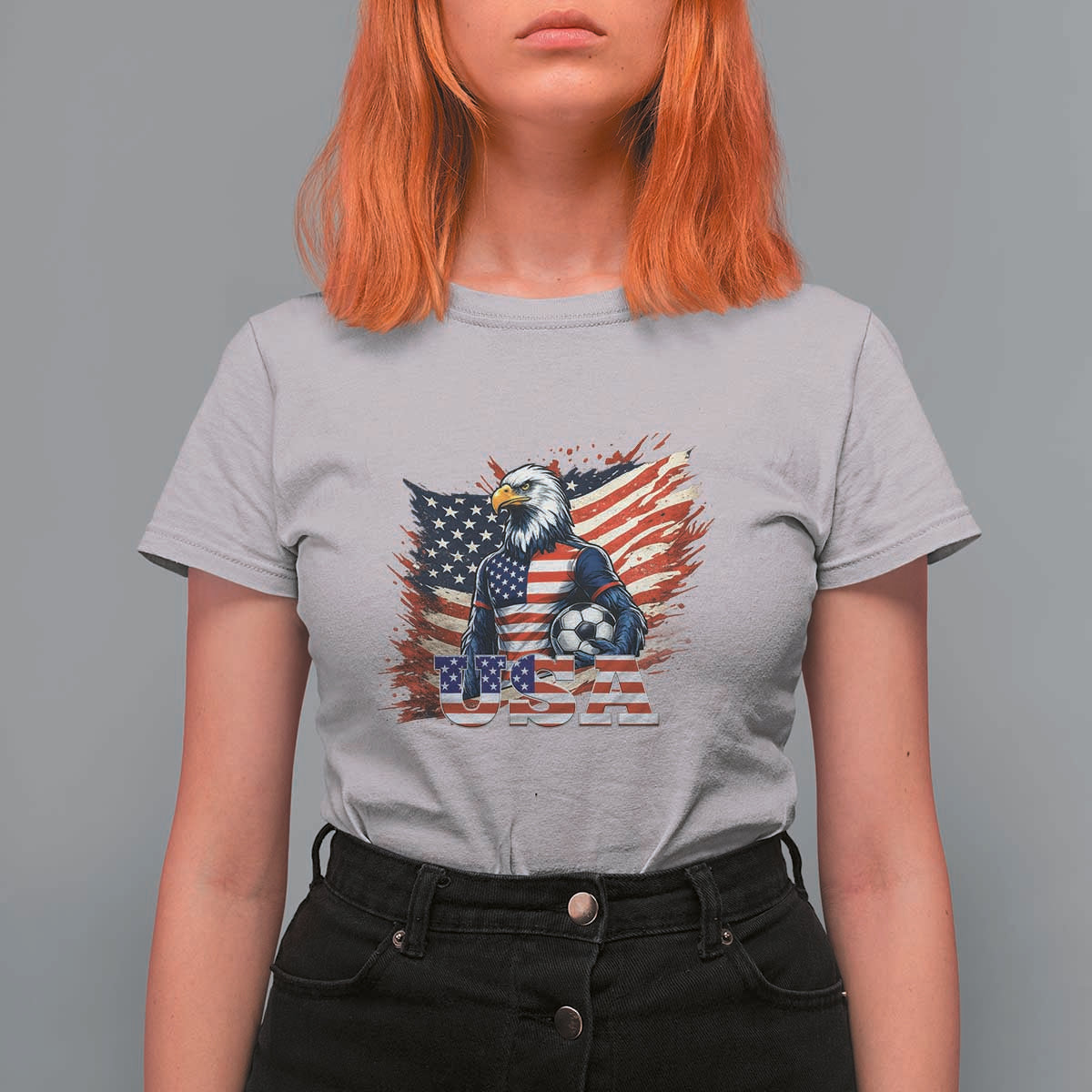 American Eagle And Soccer USA 2026 Supporter T Shirt For Women