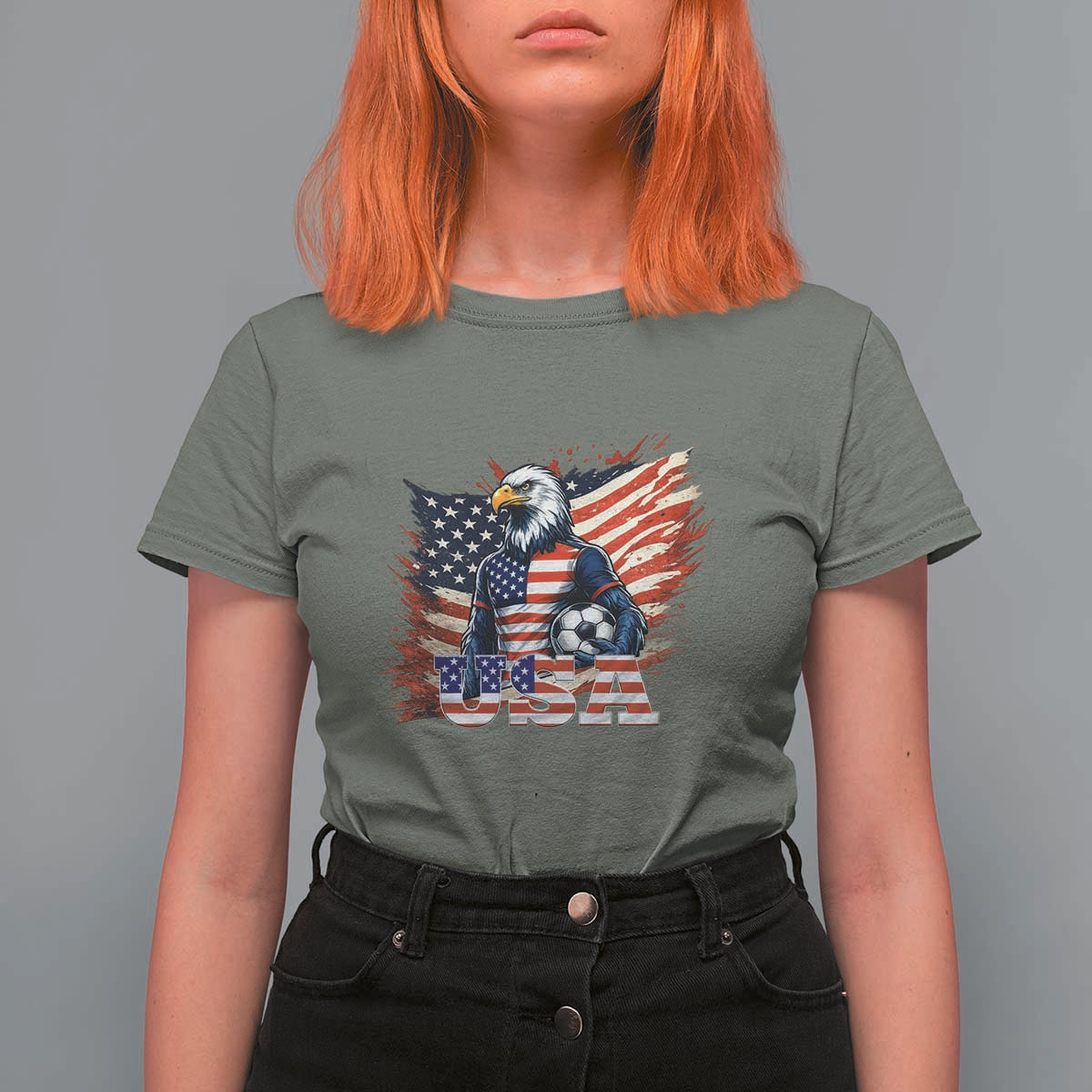 American Eagle And Soccer USA 2026 Supporter T Shirt For Women