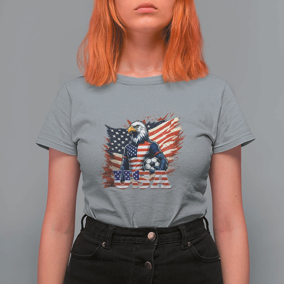 American Eagle And Soccer USA 2026 Supporter T Shirt For Women