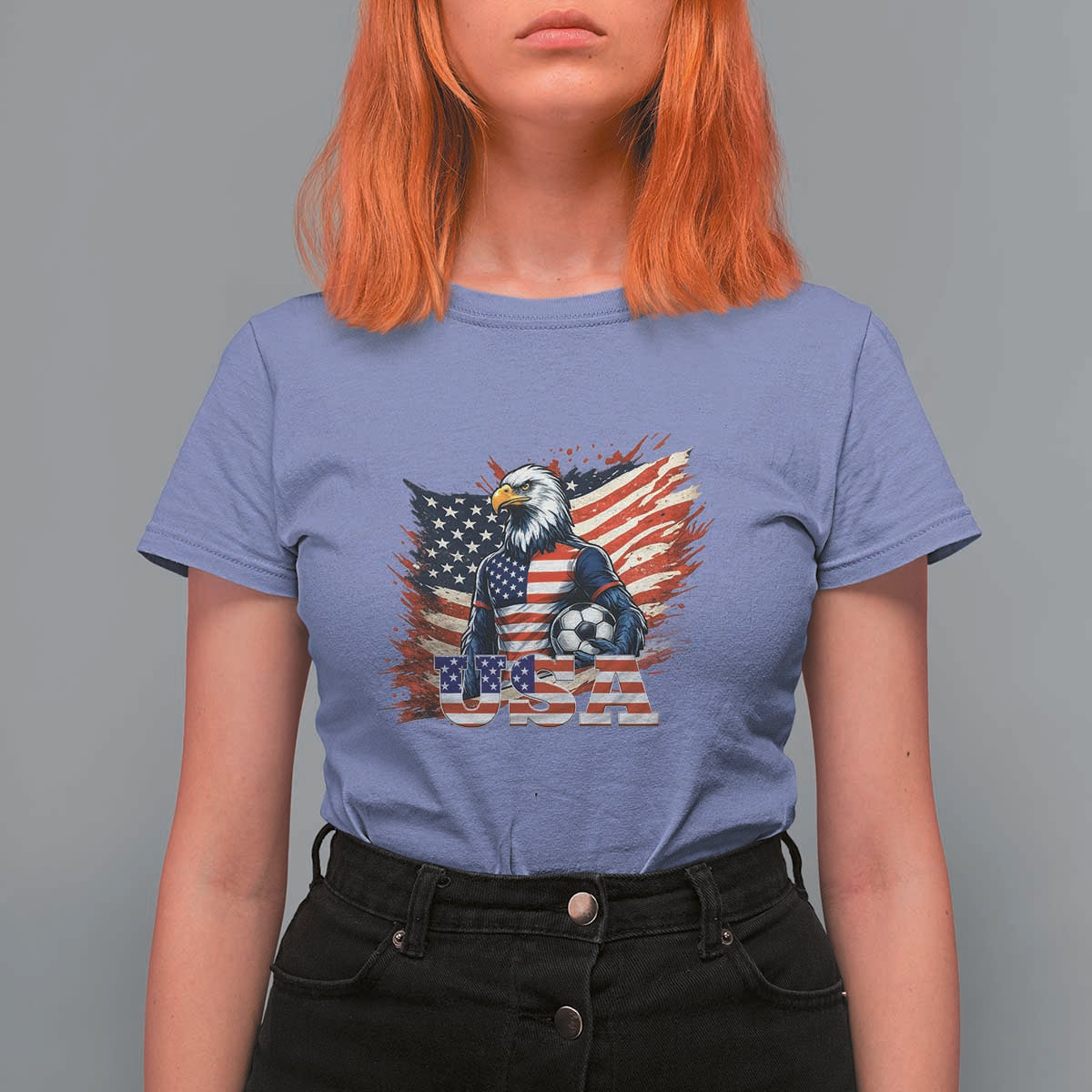 American Eagle And Soccer USA 2026 Supporter T Shirt For Women