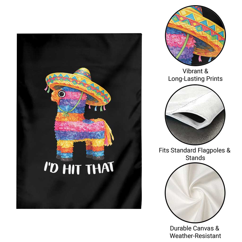 Funny Rainbow Pinata Sombrero Garden Flag Id Hit That