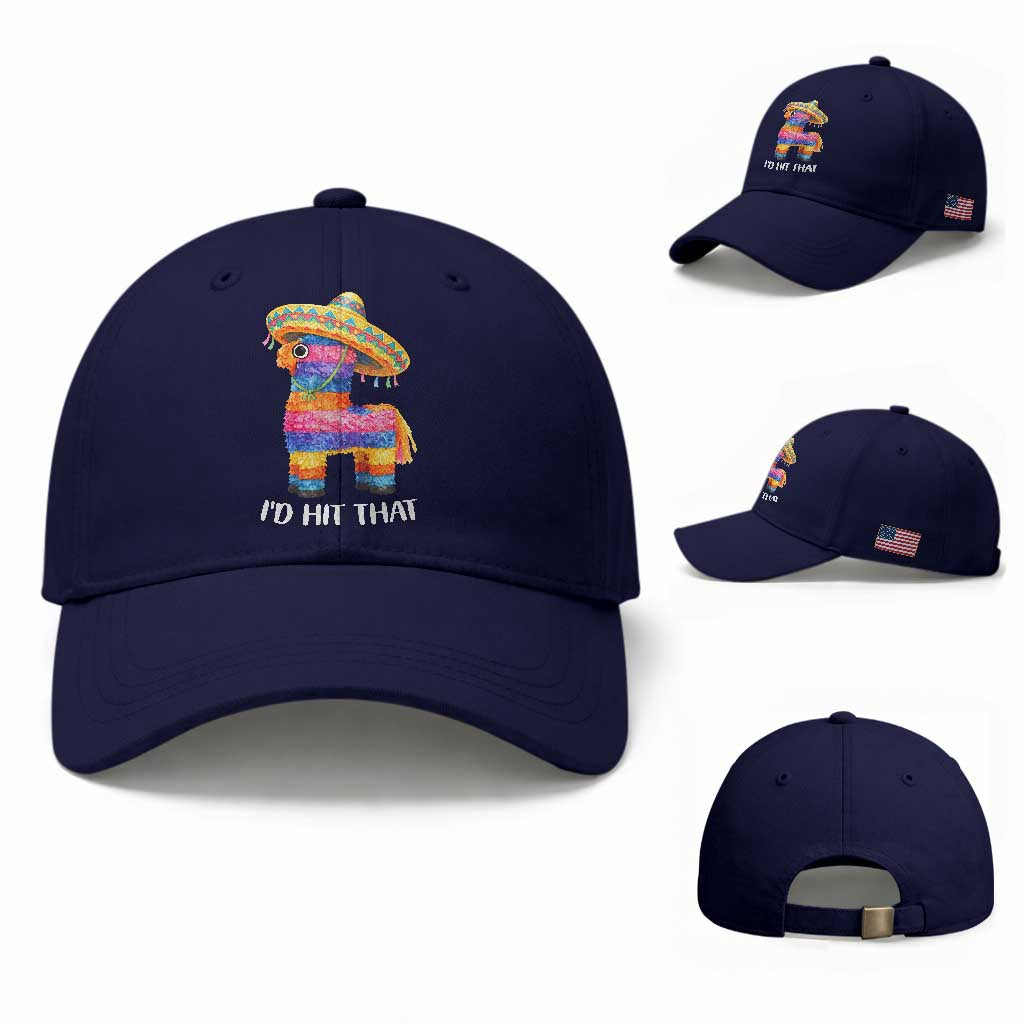 Funny Rainbow Pinata Sombrero Baseball Cap Id Hit That