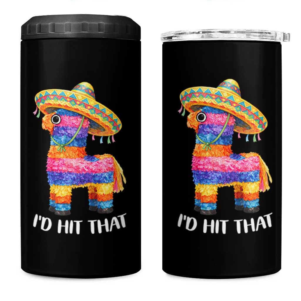 Funny Rainbow Pinata Sombrero 4 in 1 Can Cooler Tumbler Id Hit That