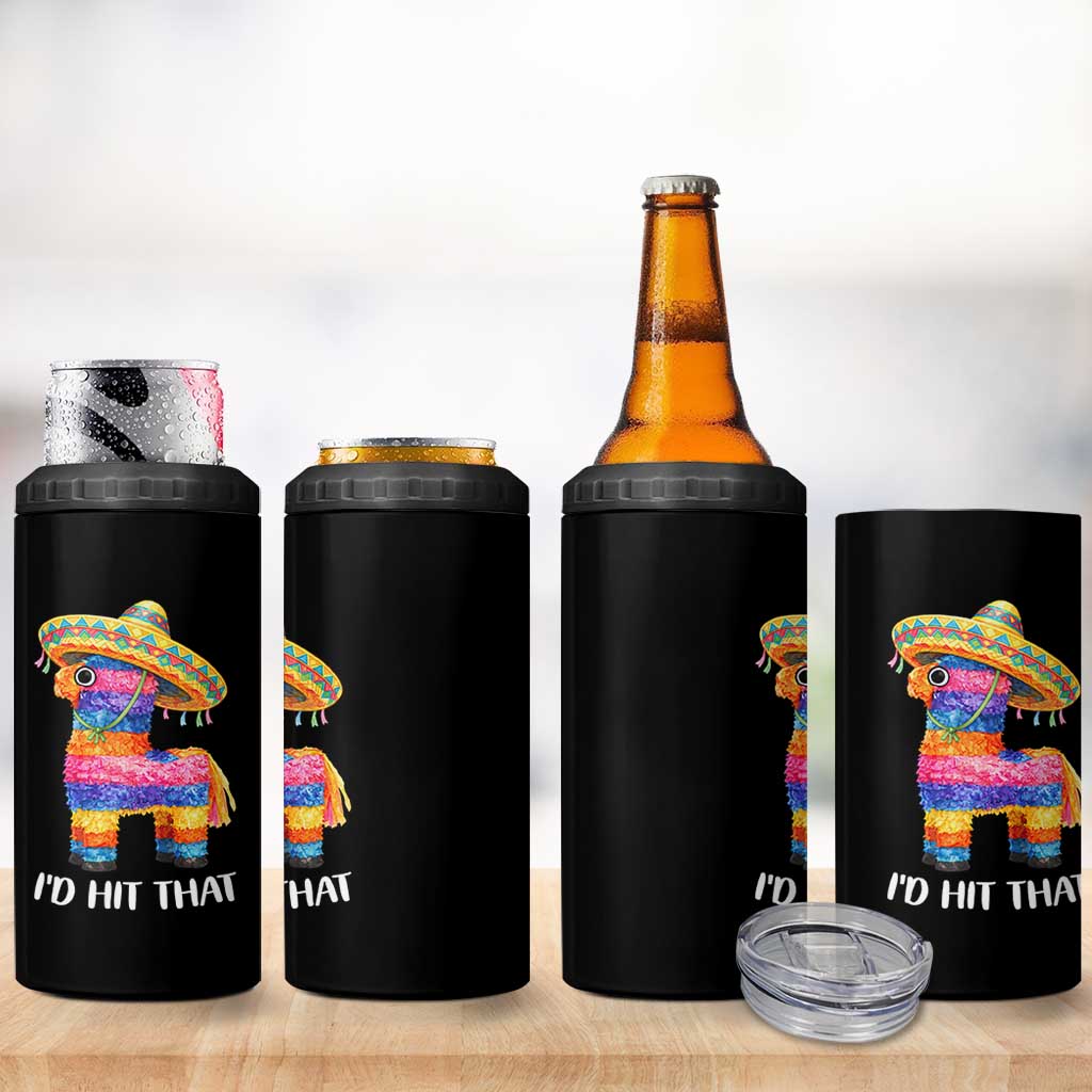 Funny Rainbow Pinata Sombrero 4 in 1 Can Cooler Tumbler Id Hit That