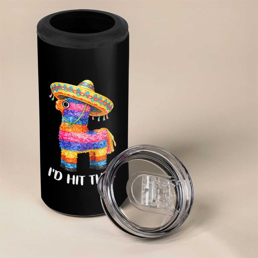 Funny Rainbow Pinata Sombrero 4 in 1 Can Cooler Tumbler Id Hit That