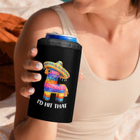 Funny Rainbow Pinata Sombrero 4 in 1 Can Cooler Tumbler Id Hit That