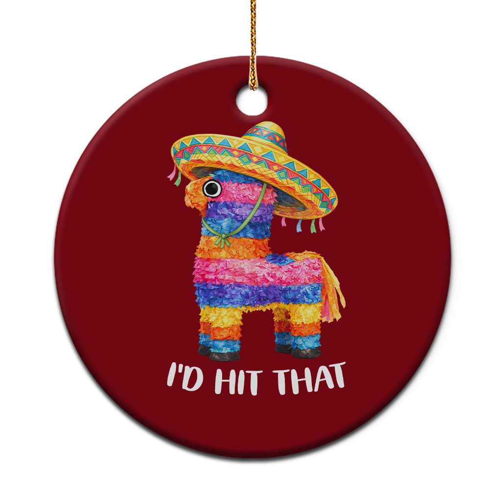Funny Rainbow Pinata Sombrero Ceramic Ornament Id Hit That