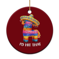 Funny Rainbow Pinata Sombrero Ceramic Ornament Id Hit That