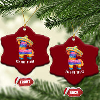 Funny Rainbow Pinata Sombrero Ceramic Ornament Id Hit That