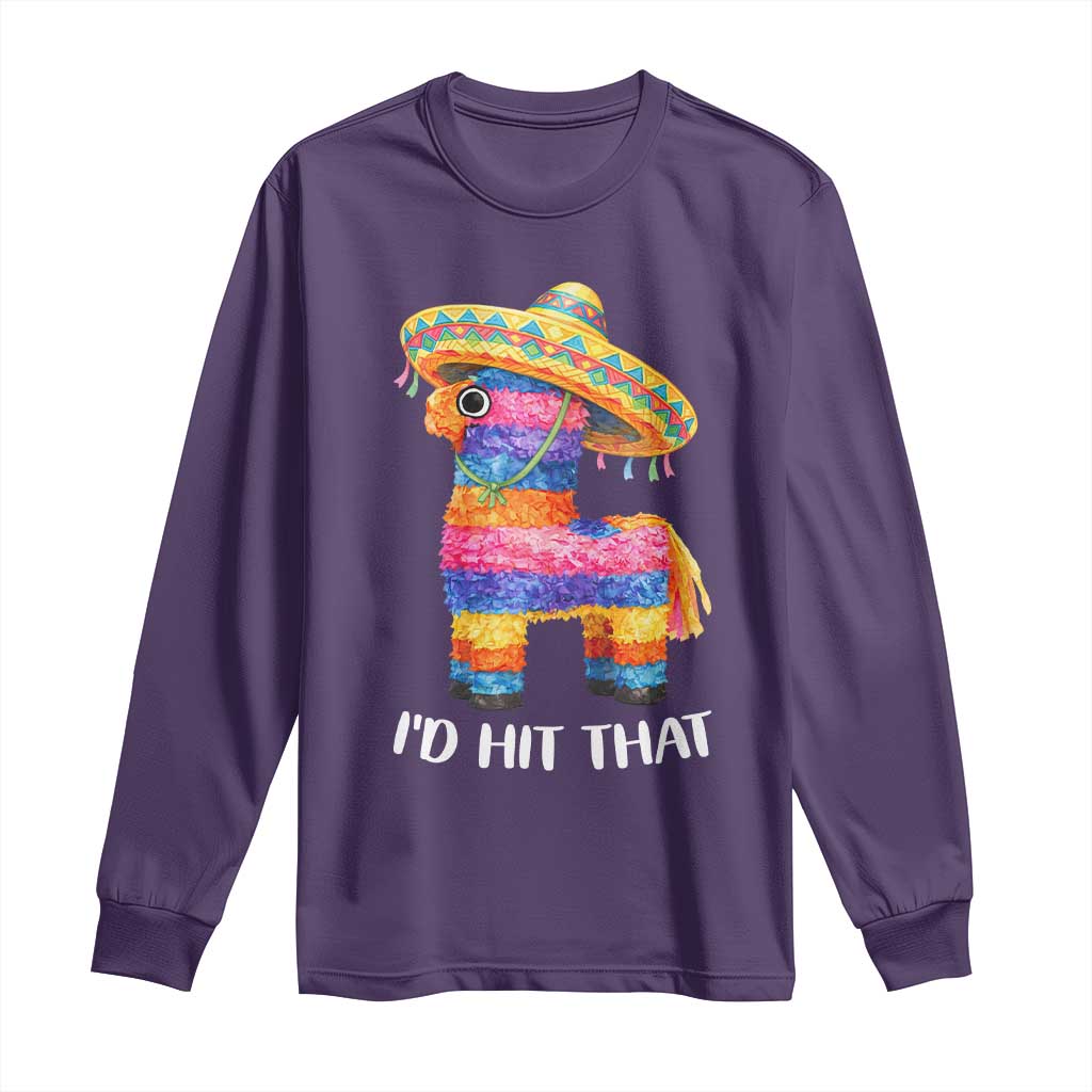 Funny Rainbow Pinata Sombrero Long Sleeve Shirt Id Hit That