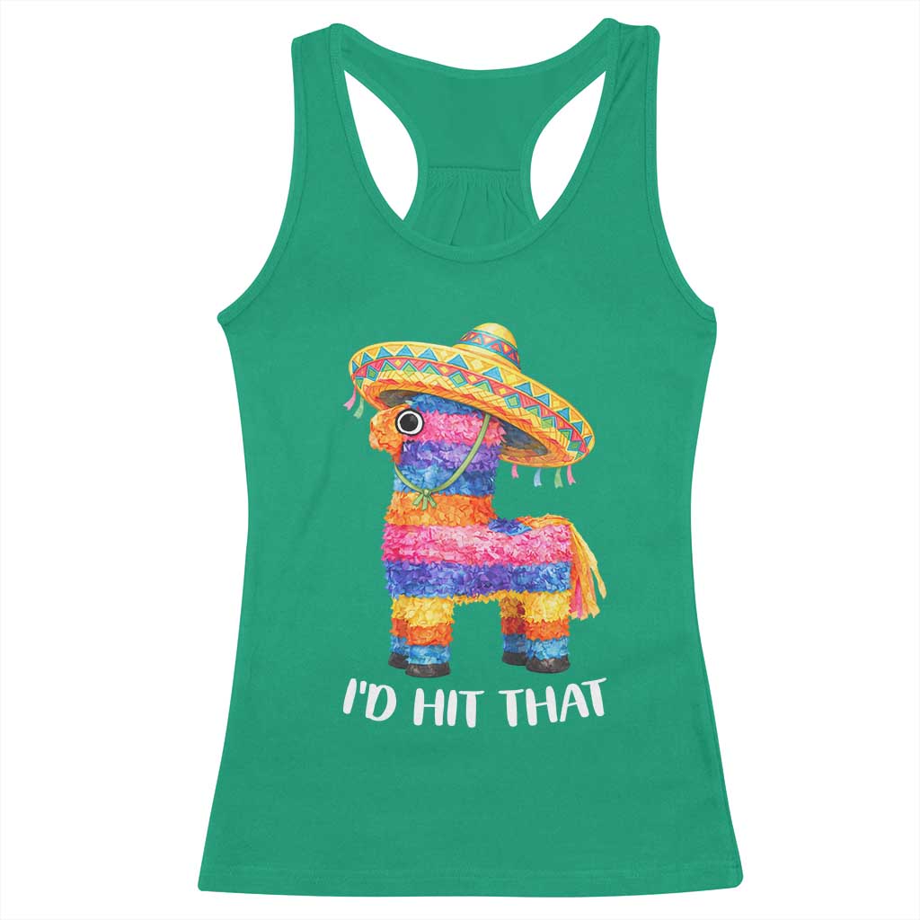 Funny Rainbow Pinata Sombrero Racerback Tank Top Id Hit That